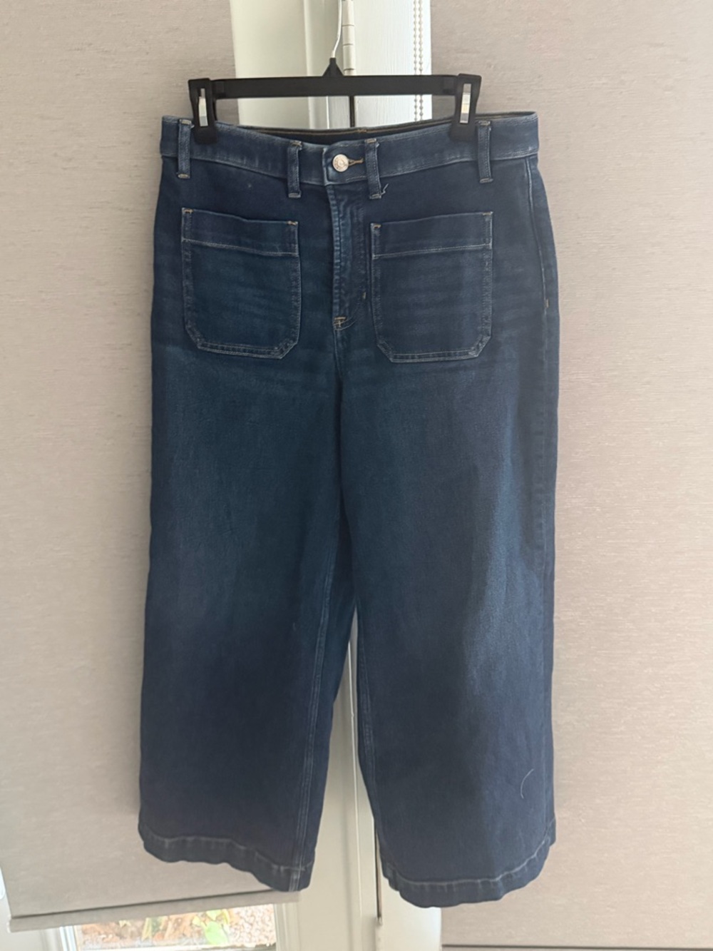 SPANX Dark Blue Denim-Look Pull-On Pants
